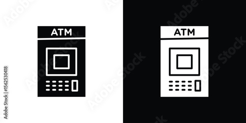 ATM machine icon symbol. simple design editable.