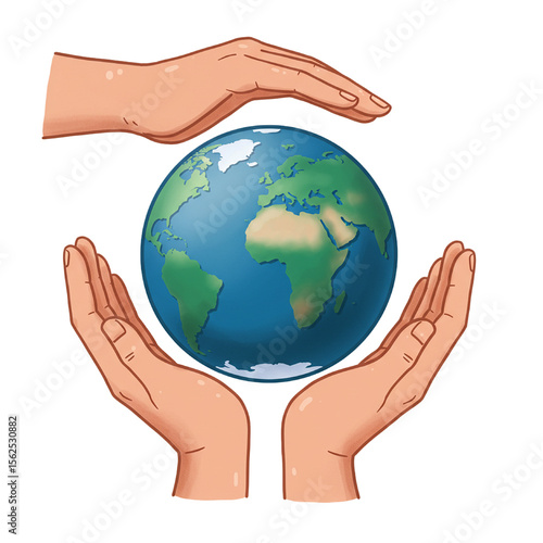 earth in hands isolated