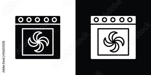 Convection turbofan stove icon symbol. simple design editable.