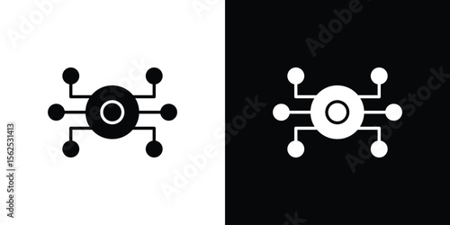 Decentralized icon symbol. simple design editable.