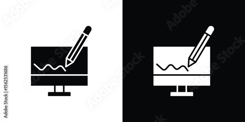 Electronic signature icon symbol. simple design editable.