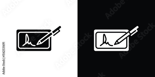 Electronic signature icon symbol. simple design editable.