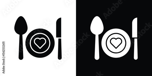 Love Plate icon symbol. simple design editable.