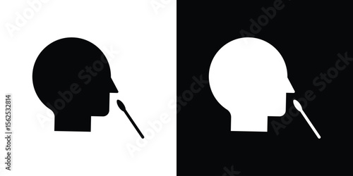 Nasal swab icon symbol. simple design editable.