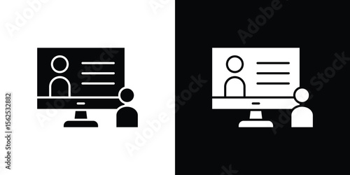 Online course icon symbol. simple design editable.