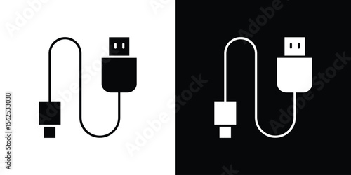 Phone cable icon symbol. simple design editable.