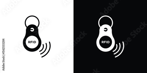 RFID key tag icon symbol. simple design editable.