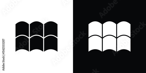 Roof tile icon symbol. simple design editable.