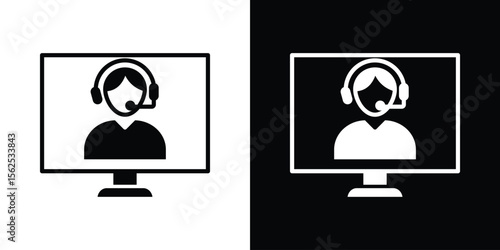 Tech support icon symbol. simple design editable.