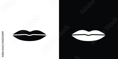 Thin lips icon symbol. simple design editable.