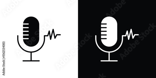 Voice recognition icon symbol. simple design editable.