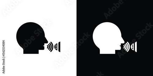 Voice control icon symbol. simple design editable.