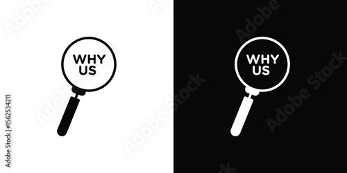 Why us icon symbol. simple design editable.