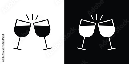 Wine toast icon symbol. simple design editable.