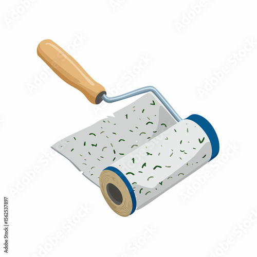 Used lint roller with visible fabric debris on adhesive sheet.
