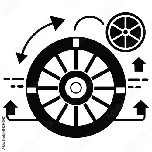 Efficient Rotating Mechanism Wheel Dynamics and Rotational Energy Transfer