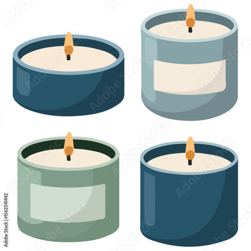 Assorted decorative candles in various sizes and shapes aromatic wax collection
