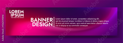Modern banner design with a vibrant magenta nebula background