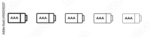AAA battery icon logo set concept stock vector illustration.