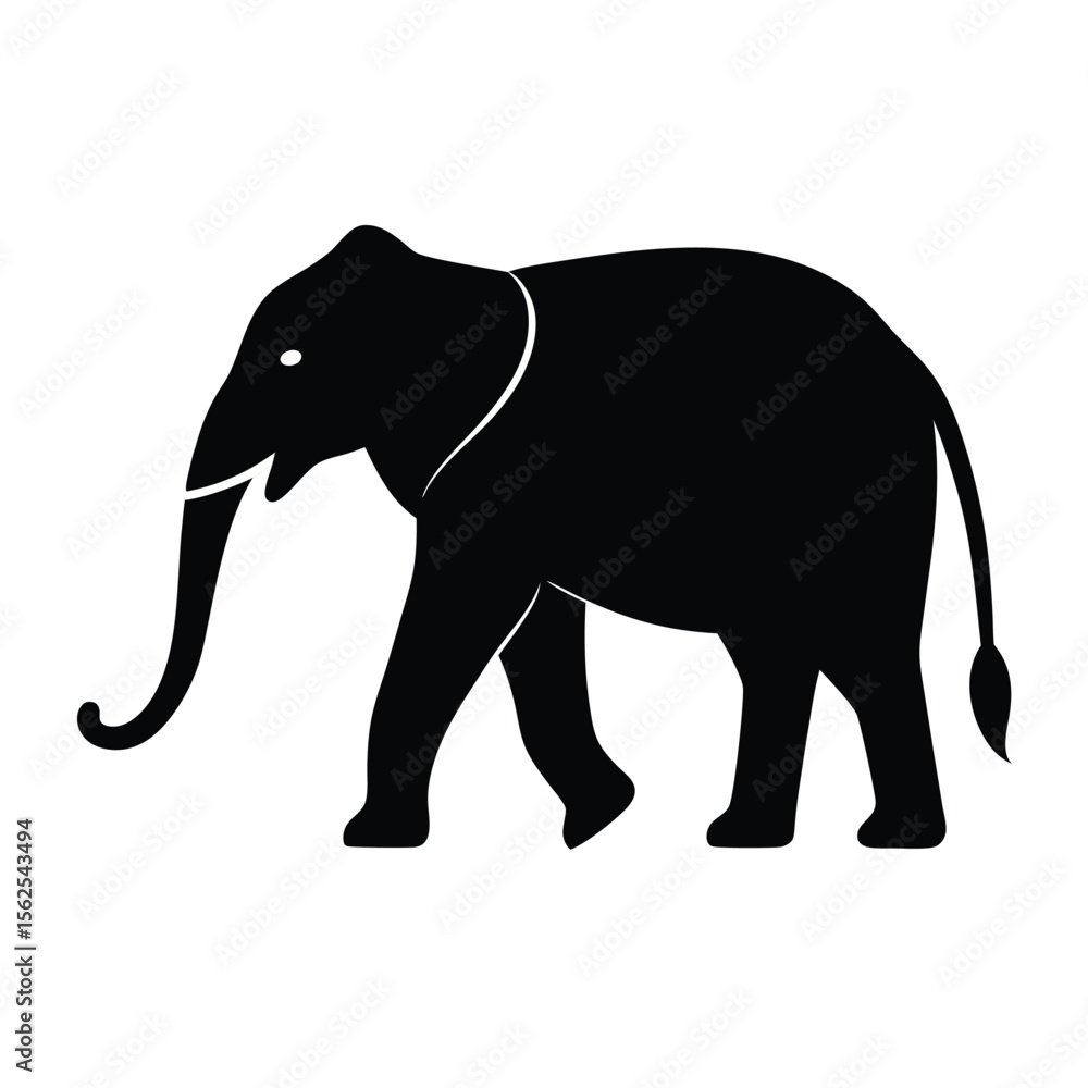 Fototapeta premium Majestic Elephant Silhouette Black and White Icon