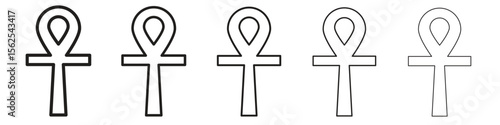 Ankh icon logo set concept stock vector illustration.