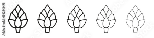 Artichoke icon logo set concept stock vector illustration.