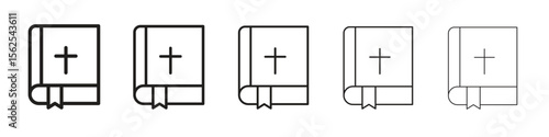 Bible icon logo set concept stock vector illustration.