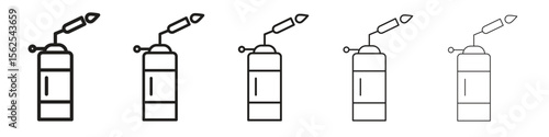 Blowtorch icon logo set concept stock vector illustration.