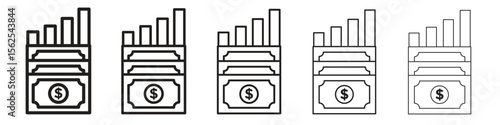capital gain icon logo set concept stock vector illustration.