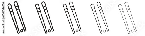Chopsticks icon logo set concept stock vector illustration.