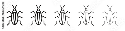 Cockroach icon logo set concept stock vector illustration.