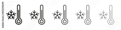 Cold icon logo set concept stock vector illustration.