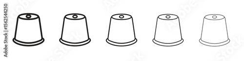 Coffee capsule icon logo set concept stock vector illustration.