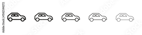Compact car icon logo set concept stock vector illustration.