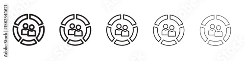 Demographics icon logo set concept stock vector illustration.