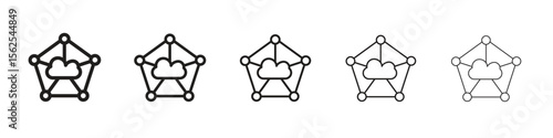 edge computing icon logo set concept stock vector illustration.