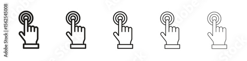 Finger control icon logo set concept stock vector illustration.