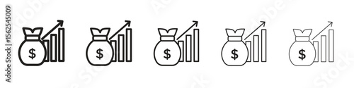Fiscal policy icon logo set concept stock vector illustration.