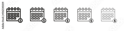Fiscal year icon logo set concept stock vector illustration.