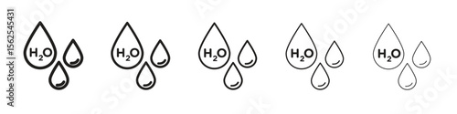 H2o icon logo set concept stock vector illustration.