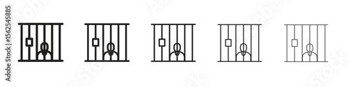 Jail icon logo set concept stock vector illustration.