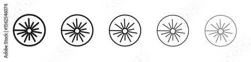 Laser beam icon logo set concept stock vector illustration.