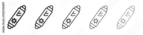 Mezuzah icon logo set concept stock vector illustration.