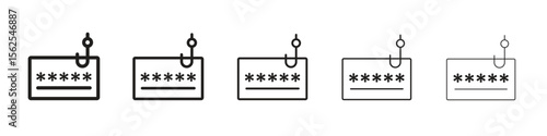 Password phishing icon logo set concept stock vector illustration.