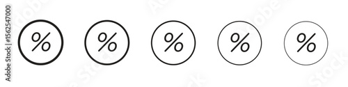 Percent icon logo set concept stock vector illustration.