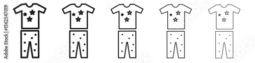 Pijama icon logo set concept stock vector illustration.