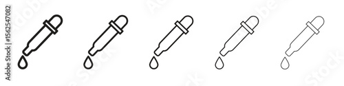 Pipette icon logo set concept stock vector illustration.
