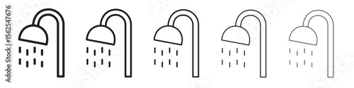 Shower Head icon logo set concept stock vector illustration.