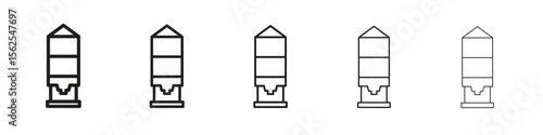 Silo icon logo set concept stock vector illustration.