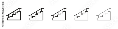 Stairs icon logo set concept stock vector illustration.